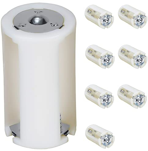 DAOKAI Parallel AA to D Battery Converter,AA Battery Case Adapters Holder - 8 Pack,1.5V Output Case Box,for Electronics(Batteries are not Included)
