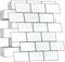 WALPLUS Upgrade Thicker 3D Tile Stickers Peel and Stick Backsplash Splashback Decals Tile Transfer for Kitchen Bathroom Living Room Stick on Tile Waterproof Pure White Grey 100pcs 15.4x30.5cm