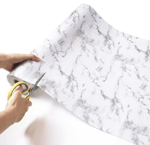 BSDLZCH Drawer and Shelf Liner for Kitchen Cabinet 30cmx900cm,Non-Adhesive Shelf Liner Non Slip Waterproof Cabinet Liners Thickened Shelf Liner Paper for Cabinets Bathroom Cupboard (Marble)