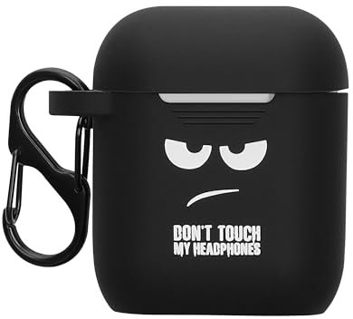 kwmobile Custodia per Apple Airpods 1 & 2 Cover - Protezione Resistente per Auricolari Wireless - in Silicone Antigraffio - Don't touch my Headphones