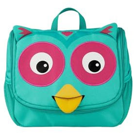 Affenzahn Kulturtasche Eule - Türkis | Als Kulturbeutel für Kinder von 1 bis 5 Jahren im Kindergarten, geeignet für Mädchen und Jungen im Alltag
