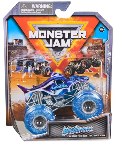 Monster Jam, Megalodon Monster Truck oficial, vehículo fundido a presión, escala 1:64, juguetes para niños a partir de 3 años