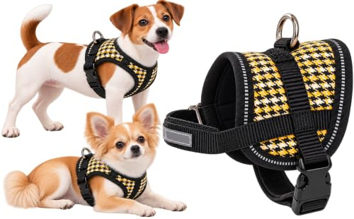 Flamingo Hund Geschirr Eeny Meeny Gelb & Schwarz XS 14-22cm 26-35cm 7,5cm 15mm