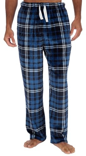 undercover lingerie Mens Fleece Lounge Pants 31B2159 Denim Check Medium