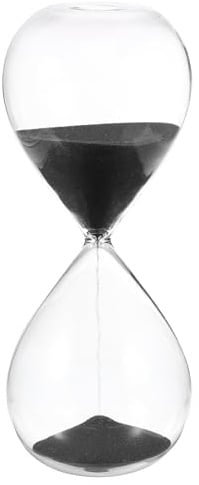 PATIKIL 45 minuters sandtimer sandklocka timglas sandglas timer klocka | för vardagsrum hem kontor restaurang dekoration, svart