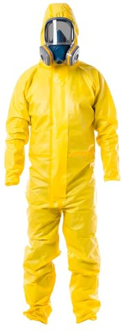 Ergos Workwear NERI- Tuta monouso con protezione chimica, biologica, antistatica e con protezione dalla contaminazione da materiali radioattivi Colore: Neutro Taglia: M