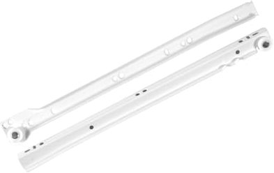 GTV 4pairs Roller Drawer Slides/Runners Bottom Fix Metal White Size 400mm (4 pairs)