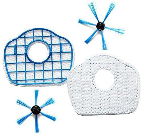 TeKeHom Filtros HEPA de Escape * 2 + Cepillo Lateral * 2 Repuesto de Piezas de aspiradora para Philips SmartPro Active FC8710 / FC8700 / FC8715 / FC8603