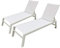 Happy Garden Lot de 2 Bains de Soleil Barbados en textilène Blanc et Aluminium Blanc. Transat d'extérieur Multi Position.