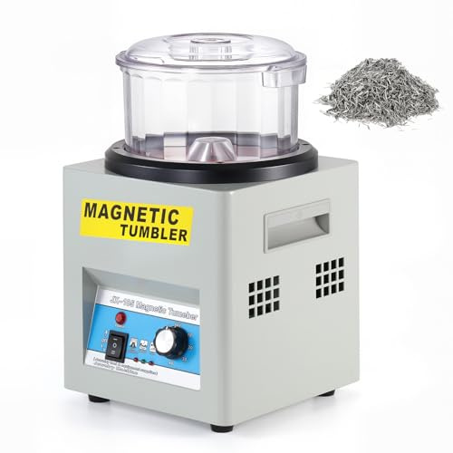 Beamnova Tumbler magnetico Gioielli Lucidatrice con Coperchio Ciotola 180mm 2000RPM 1-60 Minuti Timing Rotazione unidirezionale Bi-Rolling