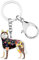 WEVENI Emaille Siberian Husky Hund Schlüsselanhänger Schlüsselring Haustier Schmuck für Damen Frauen Mädchen Tasche Auto Brieftasche (Braun)