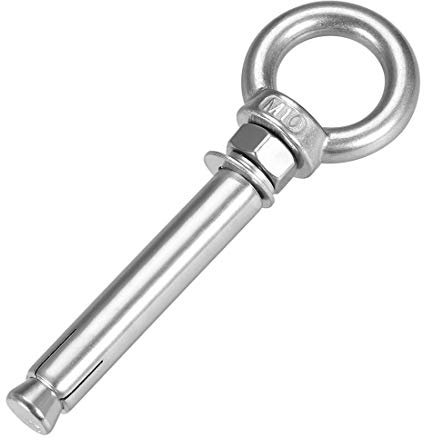 sourcing map M10 x 100 tornillo de tuerca de ojo de anilla de expansión con tornillos de anclaje en anillo 1 pcs