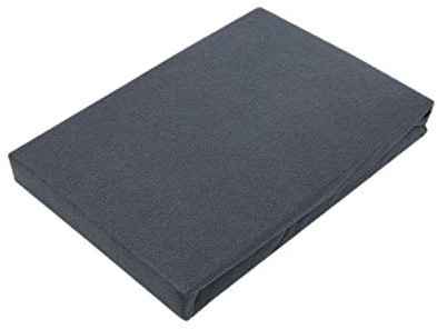 EXKLUSIV HEIMTEXTIL Jersey Spannbettlaken für Wasserbetten Rundumgummizug 200 x 220 cm Anthrazit