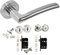 EUROART Lorenzo Internal Door Handle Sets - Latch Lock Bathroom Polished Chrome/Satin Nickel (Latch Pack)