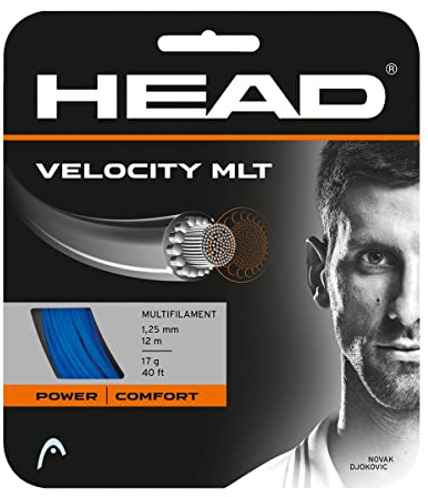 HEAD Unisex Adult Velocity MLT - Set di corde da tennis, 1,25 mm/17 g, colore: Blu