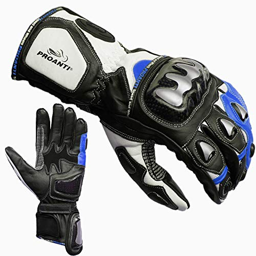 PROANTI Motorradhandschuhe Racing Pro Motorrad Handschuhe - Blau Größe L