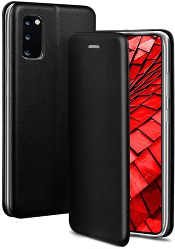 ONEFLOW Handyhülle kompatibel mit Samsung Galaxy S20 / S20 5G - Hülle klappbar, Handytasche mit Kartenfach, Flip Case Call Funktion, Klapphülle in Leder Optik, Schwarz