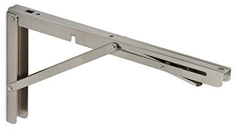 1 Paar klappbare Wandkonsolen echt Edelstahl (350 x 176 mm) Klappbeschläge belastbar bis 150 kg von Sotech