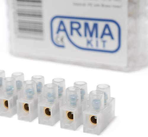 12 Way Electrical Connector Strip, Chocolate Terminal Blocks - Pack of 10 (15 Amp)