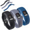 Huwokxix Armband Kompatibel mit Garmin vivofit 4, Verstellbares Silikon Uhrenarmband Sport Ersatzband für Garmin vivofit 4 (Schwarz + Grau + Dunkelblau, X-Large)