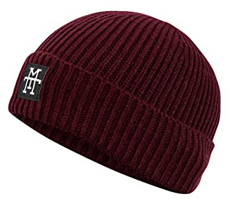 Manufaktur13 Heavy Knit Beanie - Wintermütze, Strickmütze, Ribbed, warme Mütze für Herren & Damen (M13) (Vino)