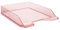 DONAU Briefablage Standard Transparent Rot/ 6 Stück - A4 / Briefkorb Moderne und Stapelbare Ablage/Transparent-Glasklar/Schreibtischablage/Polystyrol, 7470001PL-04