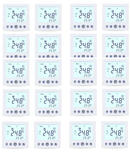 Digital Thermostat 16A Raumthermostat Fußbodenheizung Wandheizung weiß LED 20 Stück
