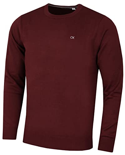 Calvin Klein Mens 2026 Crew Neck Cotton Breathable Golf Sweater
