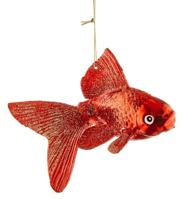 BUTLERS Weihnachtsbaumkugel Koi Karpfen Christbaumschmuck Glas Rot -Hang ON- Weihnachten Baumkugeln Koi Fisch Figur Anhänger | Tannenbaum Deko & Weihnachtsdeko
