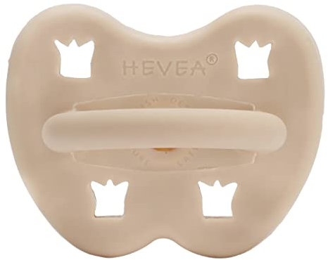 HEVEA Schnuller aus Naturkautschuk, 3–36 Monate, sicher und biologisch abbaubar, frei von BPA/Kunststoff/Phtalaten/Blei, dänisches Design (Sandy Nude, kiefergerechter Sauger 1 Stück)