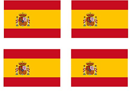 Set of 4 x Spain Flag Temporary Tattoo Waterproof Lasts 1 week Flag for country support football Spanish Team