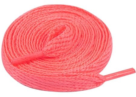 Kilter Lacci piatti larghi 8 mm per scarpe da ginnastica, stivali, scarpe alte, scarpe, calcio, rugby, palestra, corsa, moda, Rosa fluo, 45 cm - 16 inch (2 Pairs)