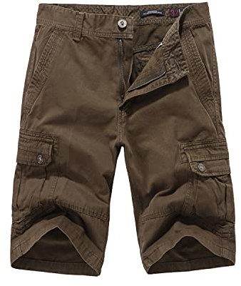 LUI SUI Herren Cargo Shorts Combat Casual Baumwoll Shorts Multi Pockets Workwear Knielange Sommerhose