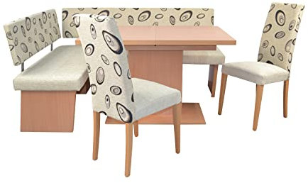 moebel direkt online 4tlg. Eckbankgruppe mit Auszugs-Esstisch Sonja beige