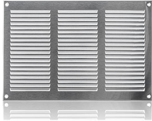 ABOUT VENT 300x200mm Edelstahl Lüftungsgitter mit Insektenschutz - Metall Abluftgitter - Abluft Zuluft Gitter