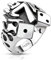 BlackAmazement Unisex 316L Edelstahl Ring Silber Flamme Lucky 7 Würfel Poker Zocker Karten Silver Flame Seven (75 (23,9))