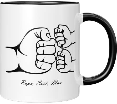TassenTicker - Personalisierte Tasse - Papa - Tochter - Sohn - Vatertag - Vatertagsgeschenk - Geburtstag - Beste Papa- Geschenk - Papaspruch (2 Kinder)