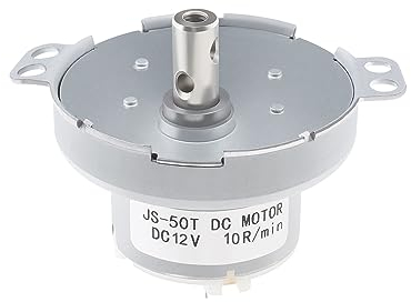 eMagTech JS-50 DC Micro-Moteur à Engrenages en Métal Accessoires de Moteur Électrique de Plaque Tournante de Moteur Synchrone Électrique de Vitesse pour Présentoirs Artisanat Luminaires 12V 10RPM
