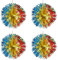 Foil Ceiling Decorations Multi Colour Christmas 2 Tone - Set 4 30cm Balls Christmas Decorations