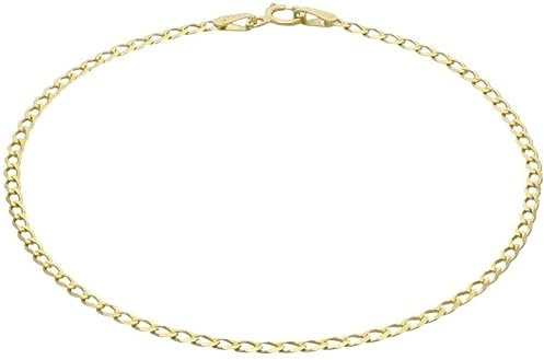 EVE Jewellery Gold Bracelets for women, Gold Curb Chain Bracelet, 14k Gold Plated, 2mm Flat Figaro Chain Bracelet for Women Diamond Cut Chain Bracelet of Length 17cm