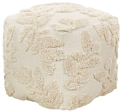 Pouf Sitzpouf Baumwolle beige 45 x 45 x 45cm quadratisch mit EPS-Füllung Boho Multan