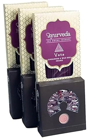 Ayurveda Räucherstäbchen Sandelholz und Wild Rose (Vata) 25 gr.