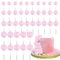 Blumomon 40Pcs Pink Balls Cake Topper DIY Cake Insert Toppers Ball Cake Picks Cupcake Topper for Birthday Party Baby Shower Wedding Cake Decoration