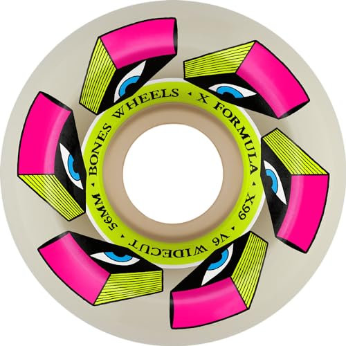BONES Wheels Look Book X-Formula Skateboard-Rollen, 56 mm, 99A, V6 Wide-Cut