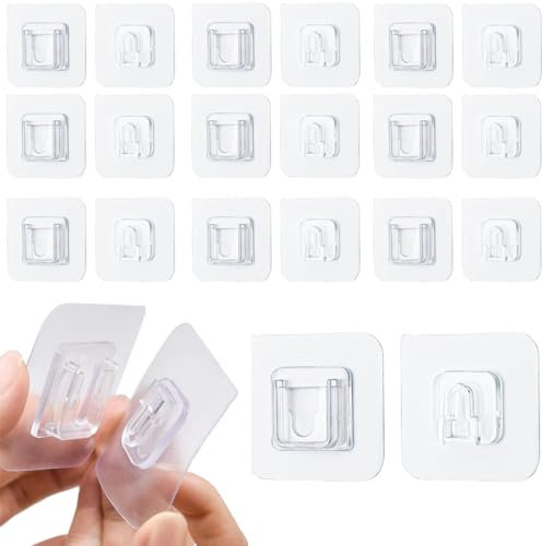 PRUOAVY 10 Paar Zauberhaken, Doppelseitiger Multifunktionshaken, Selbstklebende Klebehaken,Wasserdicht und öldicht, Kein Bohren Erforderlich, Abnehmbar, für Küche, Bad, Wohnzimmer