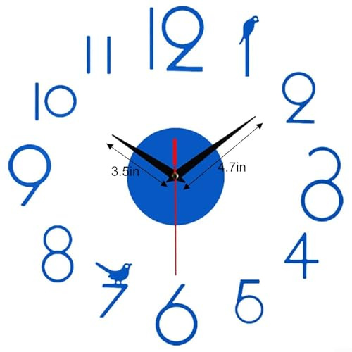 ReachMall Personalisierte DIY-Wanduhr, Zahlen-Aufkleber für kreative Heimdekoration (blau)