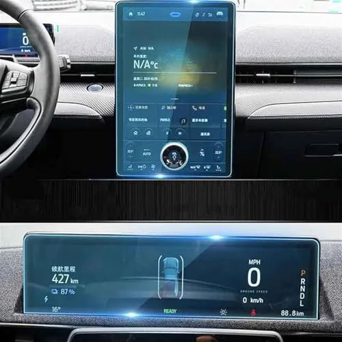 GUPEB Für Ford Mustang Mach-E 2021 2022 2023 15,5-Zoll-Auto-LCD-GPS-gehärtetes Glas und Armaturenbrett-Displayschutzfolie