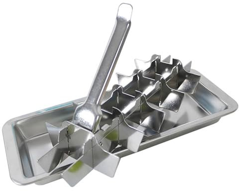 Eiswürfelbehälter aus Edelstahl, 18 Schlitze, Metall-Eiswürfelbereiter, leicht zu lösender Eiswürfelbereiter mit herausnehmbaren Schlitzen für Bars und Küchen, selbstgemachte Eiswürfel und Tiefkühlkos