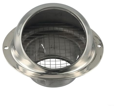Rundes Lüftungsgitter aus Edelstahl für Gas- und Elektrotrockner und Dunstabzugshauben (70 mm)