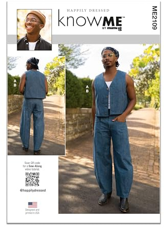 KNOW ME Sewing Pattern ME2109BB Men's Vest and Trousers by Happily Dressed BB (44-46-48-50-52)
